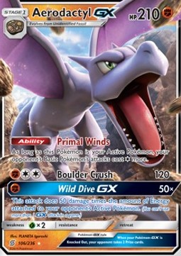 Aerodactyl GX UNM-106 Ultra Rare Poor Deutsch