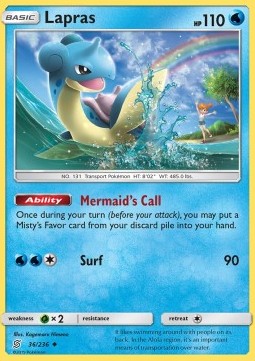Lapras UNM-36 Uncommon Excellent Englisch Reverse Holo