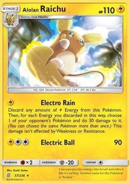 Alolan Raichu UNM-57 Holo Rare Excellent Deutsch
