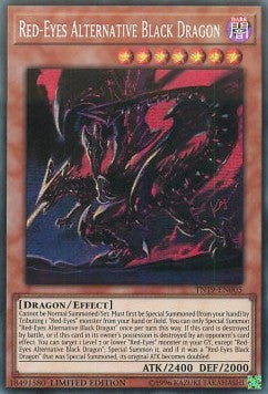 Rotäugiger alternativer schwarzer Drache TN19-005 Secret Rare Excellent Deutsch