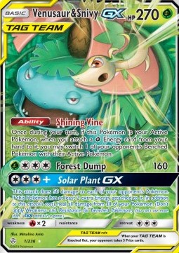 Venusaur & Snivy GX CEC-1 Ultra Rare Light Played Englisch