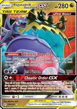 Naganadel & Guzzlord GX CEC-158 Ultra Rare Good Englisch