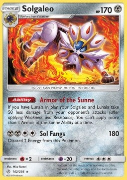 Solgaleo CEC-142 Holo Rare Excellent Englisch
