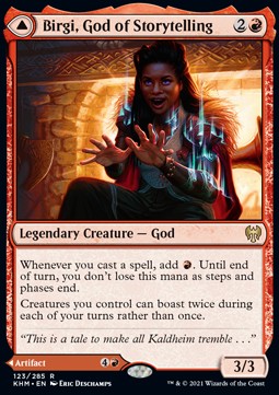 Birgi, God of Storytelling // Harnfel, Horn of Bounty KHM-123 Rare Near Mint Englisch