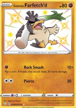 Galarian Farfetch'd SHF-SV63 Secret Rare Excellent Englisch