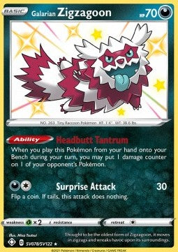 Galarian Zigzagoon SHF-SV78 Secret Rare Played Englisch