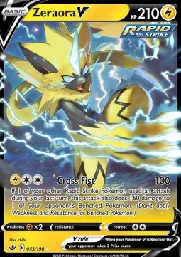 Zeraora V CRE-053 Ultra Rare Light Played Deutsch