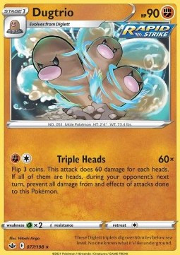 Dugtrio CRE-077 Rare Excellent Englisch Reverse Holo
