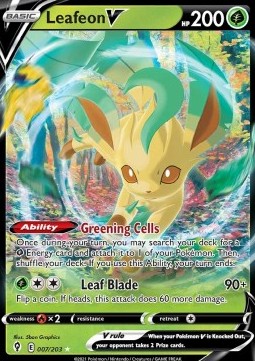 Leafeon V EVS-007 Ultra Rare Light Played Englisch
