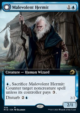 Malevolent Hermit // Benevolent Geist XMID-336 Rare Excellent Deutsch