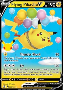 Fliegendes Pikachu V CEL-006 Ultra Rare Played Deutsch