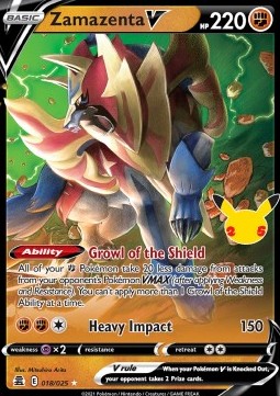 Zamazenta V CEL-018 Ultra Rare Played Deutsch
