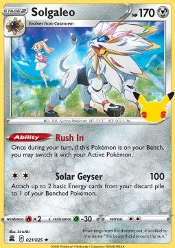 Solgaleo CEL-021 Holo Rare Good Deutsch