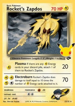 Rockets Zapdos CEL-GC 15 Holo Rare Excellent Deutsch