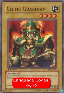Celtic Guardian (V.1) LOB-EN005 Super Rare Poor Englisch