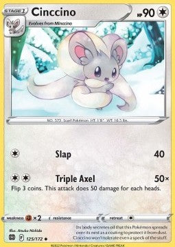 Cinccino BRS-125 Uncommon Light Played Englisch Reverse Holo