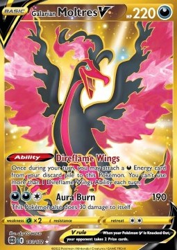 Galarian Moltres V BRS-183 Secret Rare Excellent Englisch