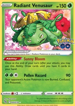 Radiant Venusaur PGO-004 Ultra Rare Near Mint Englisch