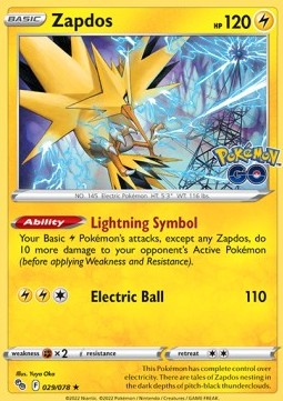 Zapdos PGO-029 Holo Rare Excellent Deutsch