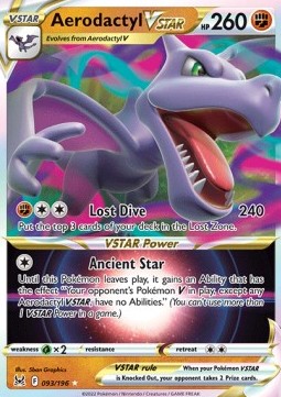 Aerodactyl VSTAR LOR-093 Ultra Rare Near Mint Englisch