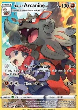Hisuian Arcanine LOR-TG08 Holo Rare Poor Englisch
