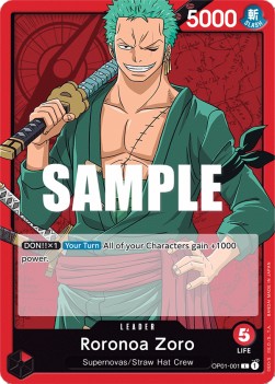 Roronoa Zoro (OP01-001) (V.1) OP01 Leader Near Mint Englisch