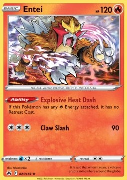 Entei CRZ-021 Holo Rare Near Mint Deutsch