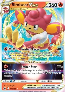 Simisear VSTAR CRZ-023 Ultra Rare Excellent Englisch