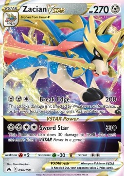 Zacian VSTAR CRZ-096 Ultra Rare Excellent Deutsch