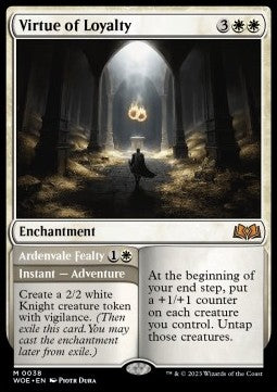 Virtue of Loyalty // Ardenvale Fealty WOE-38 Mythic Near Mint Englisch Foil