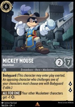 Micky Maus - Musketier 1TFC-186 Rare Near Mint Deutsch Foil