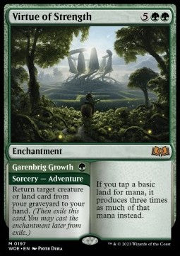 Virtue of Strength // Garenbrig Growth WOE-197 Mythic Near Mint Englisch Foil