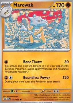 Marowak MEW-105 Rare Excellent Englisch Reverse Holo