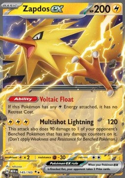 Zapdos ex MEW-145 Double Rare Near Mint Englisch