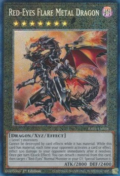 Rotäugiger Leuchtfeuer-Metalldrache RA01-DE038 Collectors Rare Near Mint Deutsch 1. Auflage