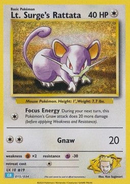 Lt. Surge's Rattata CLB-015 Fixed Near Mint Englisch