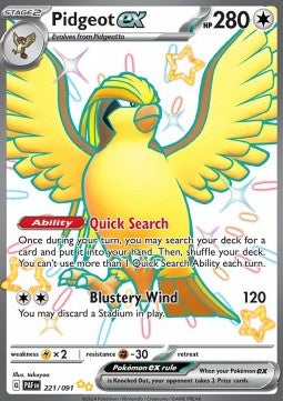 Pidgeot ex PAF-221 Shiny Ultra Rare Near Mint Englisch