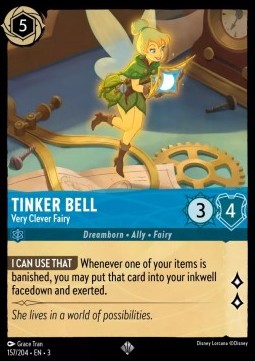 Tinker Bell - Very Clever Fairy 3INK-157 Super Rare Excellent Englisch Foil
