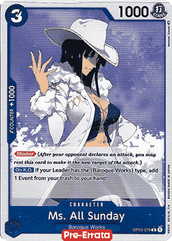 Ms. All Sunday (OP01-079) OP01E Rare Near Mint Englisch