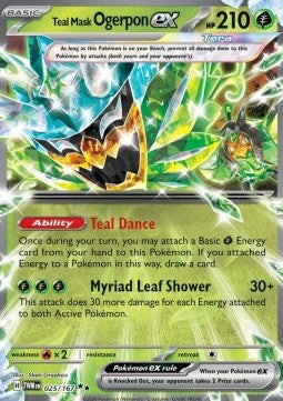 Teal Mask Ogerpon ex TWM-025 Double Rare Near Mint Englisch