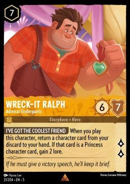 Wreck‐It Ralph - Admiral Underpants 5SSK-21 Rare Excellent Englisch