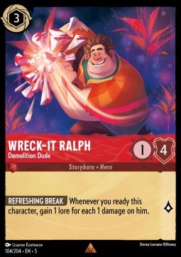 Wreck‐It Ralph - Demolition Dude 5SSK-104 Rare Excellent Englisch