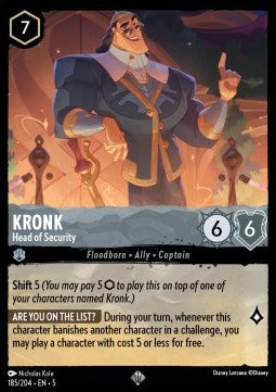 Kronk - Sicherheitschef 5SSK-185 Super Rare Excellent Deutsch