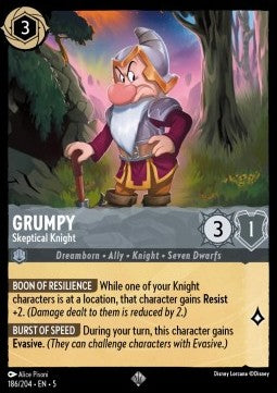 Grumpy - Skeptical Knight 5SSK-186 Super Rare Excellent Englisch