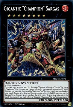 Gigantischer „Champion“ Sargas MP24-DE071 Secret Rare Near Mint Deutsch 1. Auflage