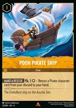 Pooh Pirate Ship 6AZS-32 Rare Excellent Englisch