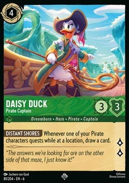 Daisy Duck - Pirate Captain 6AZS-81 Super Rare Excellent Englisch Foil