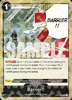 Barrier!! (OP04-095) (V.2) PRB01 Common Near Mint Englisch