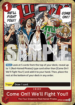 Come On!! We'll Fight You!! (OP09-020) OP09 Rare Near Mint Englisch