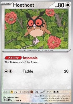 Hoothoot PRE-077 Common Excellent Deutsch Reverse Holo